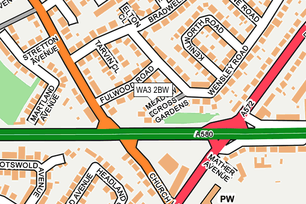 WA3 2BW map - OS OpenMap – Local (Ordnance Survey) WA3 2BW map - OS OpenMap – Local (Ordnance Survey)