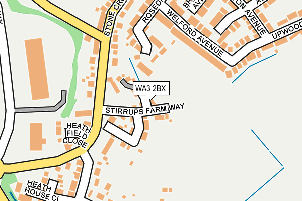 WA3 2BX map - OS OpenMap – Local (Ordnance Survey) WA3 2BX map - OS OpenMap – Local (Ordnance Survey)