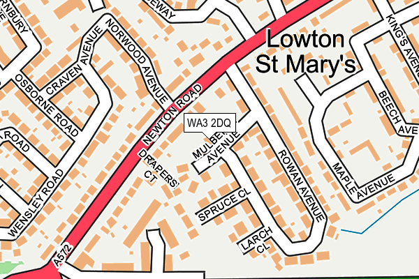 WA3 2DQ map - OS OpenMap – Local (Ordnance Survey)