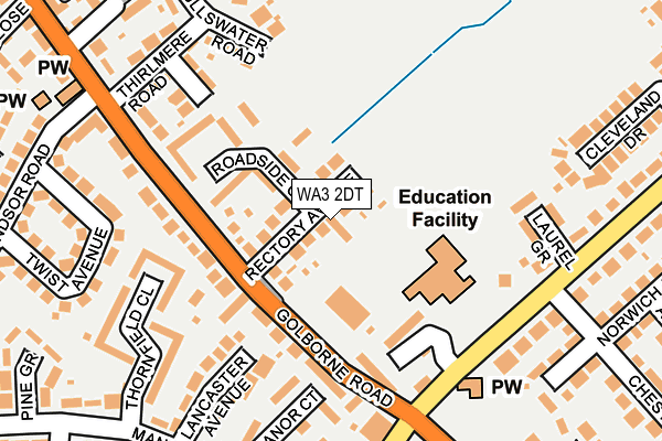 WA3 2DT map - OS OpenMap – Local (Ordnance Survey) WA3 2DT map - OS OpenMap – Local (Ordnance Survey)