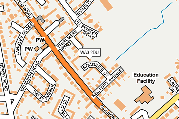 WA3 2DU map - OS OpenMap – Local (Ordnance Survey) WA3 2DU map - OS OpenMap – Local (Ordnance Survey)
