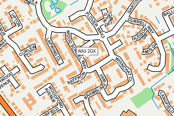 WA3 2GX map - OS OpenMap – Local (Ordnance Survey) WA3 2GX map - OS OpenMap – Local (Ordnance Survey)