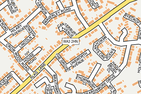 WA3 2HN map - OS OpenMap – Local (Ordnance Survey) WA3 2HN map - OS OpenMap – Local (Ordnance Survey)