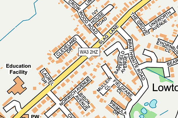 WA3 2HZ map - OS OpenMap – Local (Ordnance Survey) WA3 2HZ map - OS OpenMap – Local (Ordnance Survey)