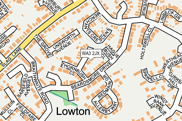 WA3 2JX map - OS OpenMap – Local (Ordnance Survey) WA3 2JX map - OS OpenMap – Local (Ordnance Survey)