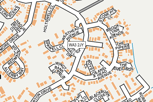 WA3 2JY map - OS OpenMap – Local (Ordnance Survey) WA3 2JY map - OS OpenMap – Local (Ordnance Survey)