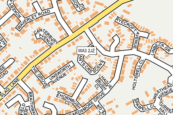 WA3 2JZ map - OS OpenMap – Local (Ordnance Survey) WA3 2JZ map - OS OpenMap – Local (Ordnance Survey)