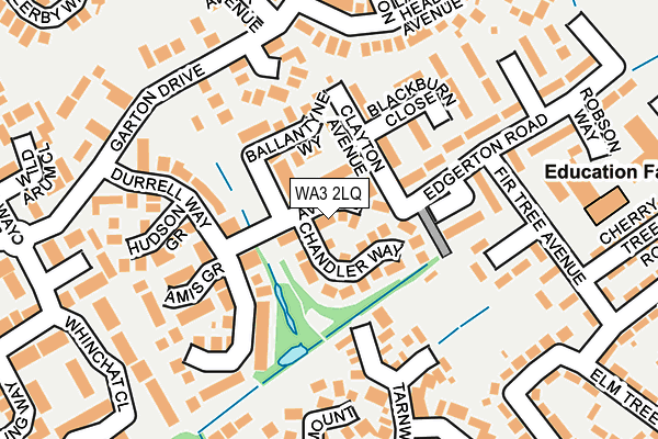 WA3 2LQ map - OS OpenMap – Local (Ordnance Survey) WA3 2LQ map - OS OpenMap – Local (Ordnance Survey)