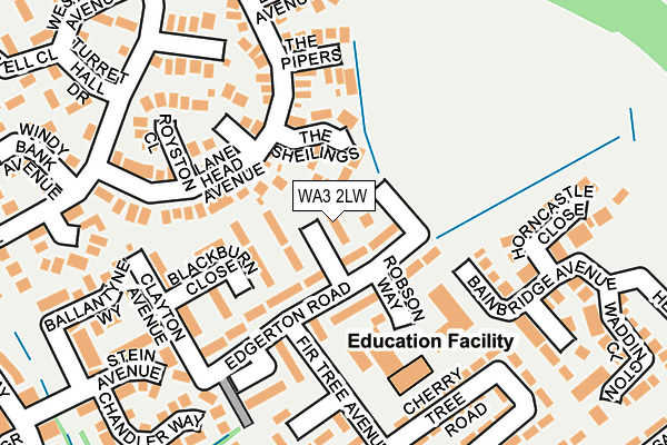 WA3 2LW map - OS OpenMap – Local (Ordnance Survey) WA3 2LW map - OS OpenMap – Local (Ordnance Survey)