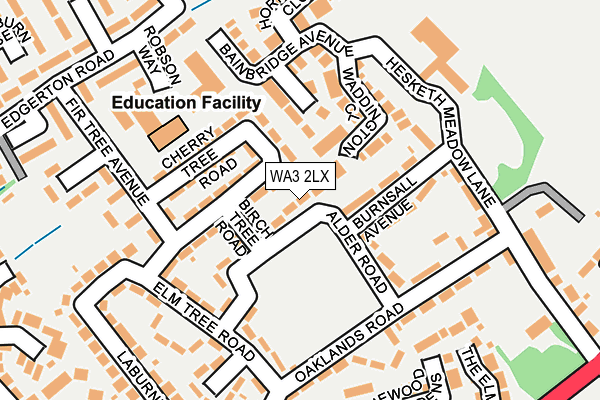 WA3 2LX map - OS OpenMap – Local (Ordnance Survey) WA3 2LX map - OS OpenMap – Local (Ordnance Survey)