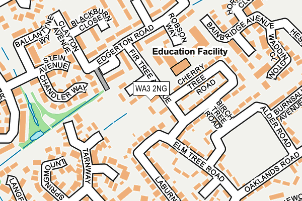 WA3 2NG map - OS OpenMap – Local (Ordnance Survey) WA3 2NG map - OS OpenMap – Local (Ordnance Survey)