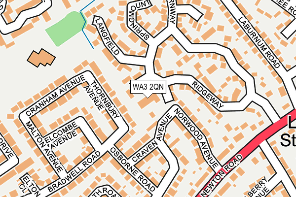 WA3 2QN map - OS OpenMap – Local (Ordnance Survey) WA3 2QN map - OS OpenMap – Local (Ordnance Survey)
