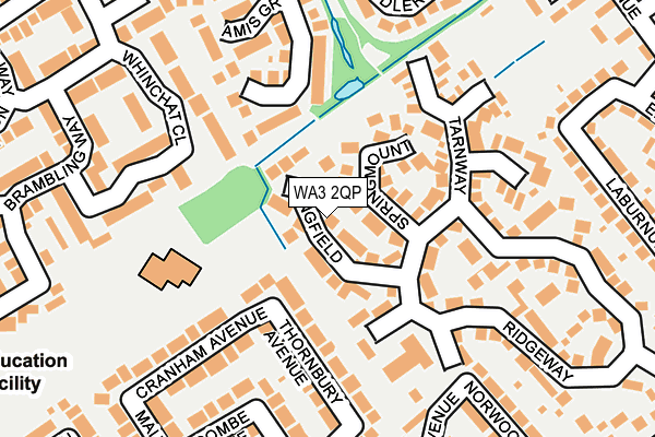 WA3 2QP map - OS OpenMap – Local (Ordnance Survey) WA3 2QP map - OS OpenMap – Local (Ordnance Survey)