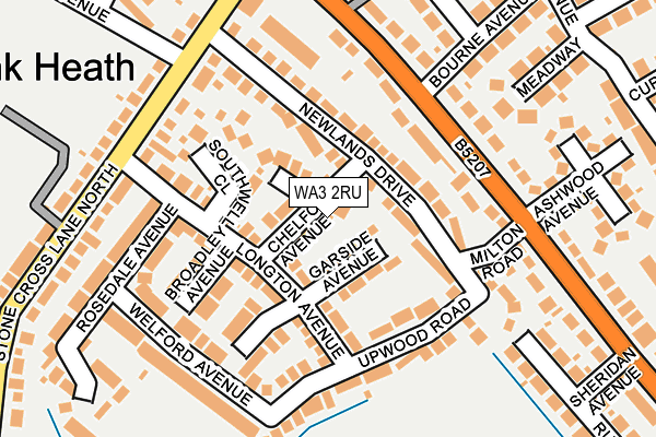 WA3 2RU map - OS OpenMap – Local (Ordnance Survey) WA3 2RU map - OS OpenMap – Local (Ordnance Survey)