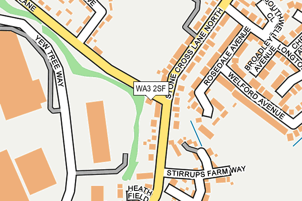 WA3 2SF map - OS OpenMap – Local (Ordnance Survey) WA3 2SF map - OS OpenMap – Local (Ordnance Survey)