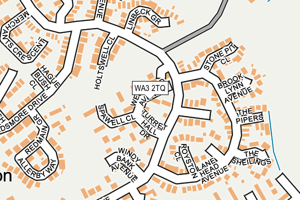 WA3 2TQ map - OS OpenMap – Local (Ordnance Survey) WA3 2TQ map - OS OpenMap – Local (Ordnance Survey)