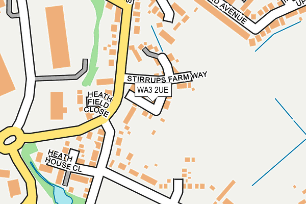 WA3 2UE map - OS OpenMap – Local (Ordnance Survey) WA3 2UE map - OS OpenMap – Local (Ordnance Survey)