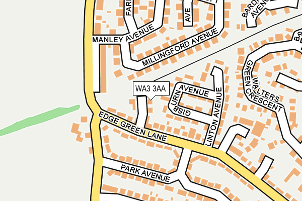 WA3 3AA map - OS OpenMap – Local (Ordnance Survey) WA3 3AA map - OS OpenMap – Local (Ordnance Survey)