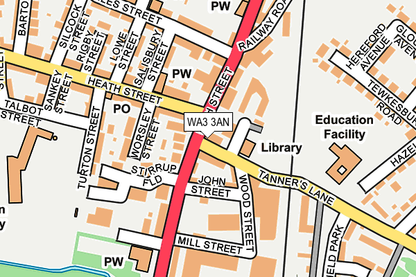 WA3 3AN map - OS OpenMap – Local (Ordnance Survey) WA3 3AN map - OS OpenMap – Local (Ordnance Survey)