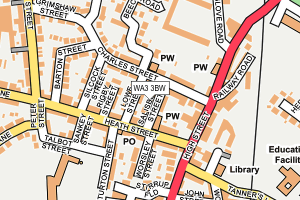 WA3 3BW map - OS OpenMap – Local (Ordnance Survey) WA3 3BW map - OS OpenMap – Local (Ordnance Survey)