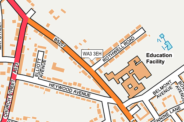 WA3 3EH map - OS OpenMap – Local (Ordnance Survey) WA3 3EH map - OS OpenMap – Local (Ordnance Survey)