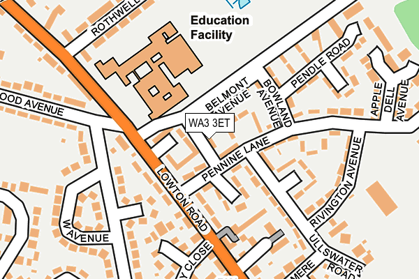 WA3 3ET map - OS OpenMap – Local (Ordnance Survey) WA3 3ET map - OS OpenMap – Local (Ordnance Survey)