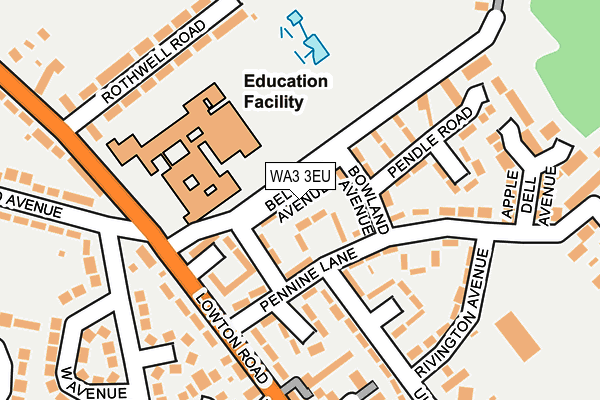 WA3 3EU map - OS OpenMap – Local (Ordnance Survey) WA3 3EU map - OS OpenMap – Local (Ordnance Survey)