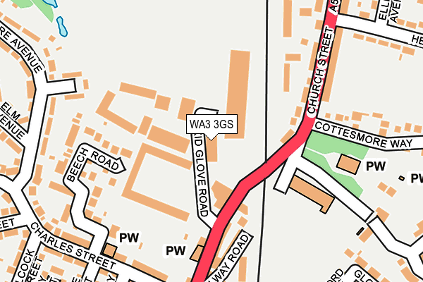 WA3 3GS map - OS OpenMap – Local (Ordnance Survey) WA3 3GS map - OS OpenMap – Local (Ordnance Survey)