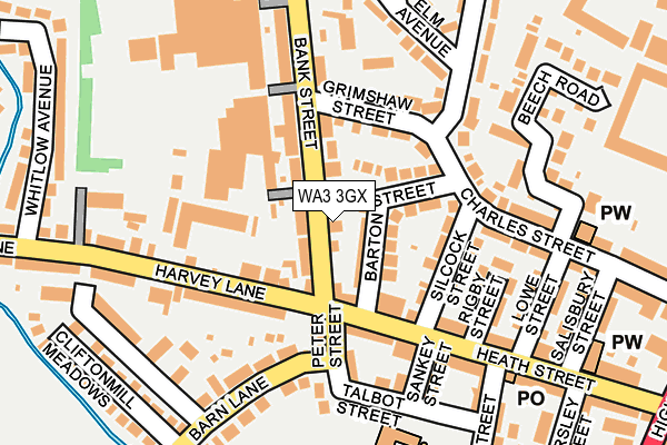 WA3 3GX map - OS OpenMap – Local (Ordnance Survey) WA3 3GX map - OS OpenMap – Local (Ordnance Survey)
