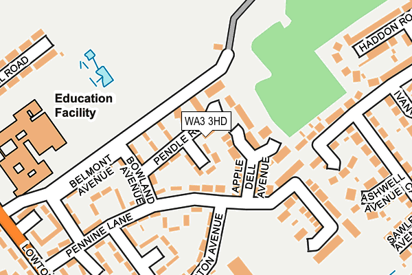 WA3 3HD map - OS OpenMap – Local (Ordnance Survey) WA3 3HD map - OS OpenMap – Local (Ordnance Survey)