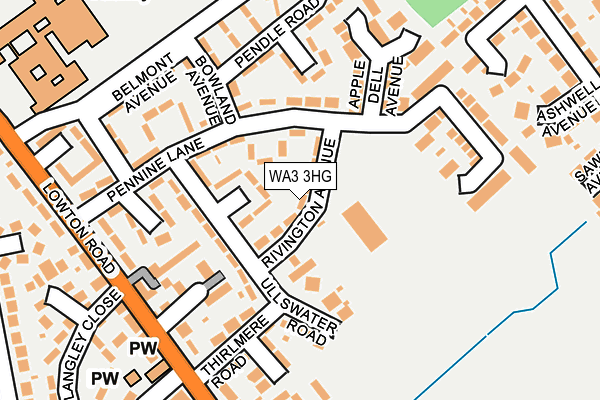 WA3 3HG map - OS OpenMap – Local (Ordnance Survey) WA3 3HG map - OS OpenMap – Local (Ordnance Survey)