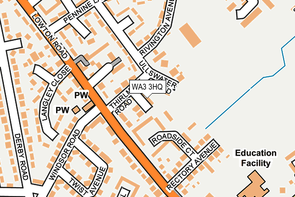 WA3 3HQ map - OS OpenMap – Local (Ordnance Survey) WA3 3HQ map - OS OpenMap – Local (Ordnance Survey)
