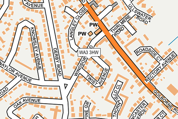 WA3 3HW map - OS OpenMap – Local (Ordnance Survey) WA3 3HW map - OS OpenMap – Local (Ordnance Survey)