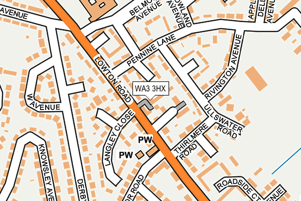 WA3 3HX map - OS OpenMap – Local (Ordnance Survey) WA3 3HX map - OS OpenMap – Local (Ordnance Survey)