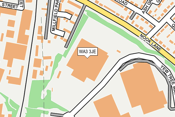 WA3 3JE map - OS OpenMap – Local (Ordnance Survey) WA3 3JE map - OS OpenMap – Local (Ordnance Survey)