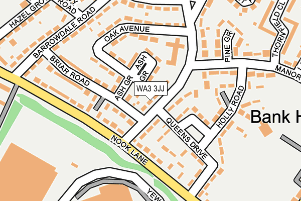 WA3 3JJ map - OS OpenMap – Local (Ordnance Survey) WA3 3JJ map - OS OpenMap – Local (Ordnance Survey)