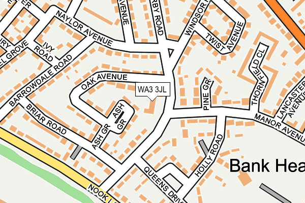 WA3 3JL map - OS OpenMap – Local (Ordnance Survey) WA3 3JL map - OS OpenMap – Local (Ordnance Survey)