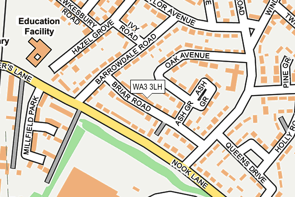 WA3 3LH map - OS OpenMap – Local (Ordnance Survey) WA3 3LH map - OS OpenMap – Local (Ordnance Survey)