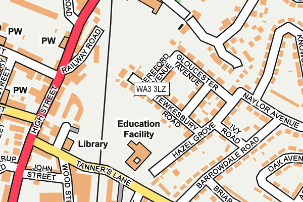 WA3 3LZ map - OS OpenMap – Local (Ordnance Survey) WA3 3LZ map - OS OpenMap – Local (Ordnance Survey)