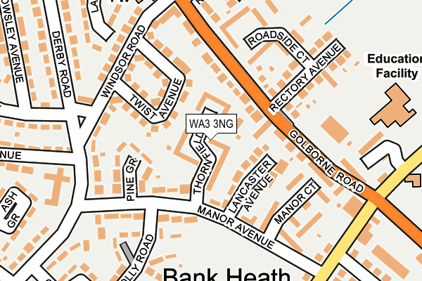 WA3 3NG map - OS OpenMap – Local (Ordnance Survey) WA3 3NG map - OS OpenMap – Local (Ordnance Survey)