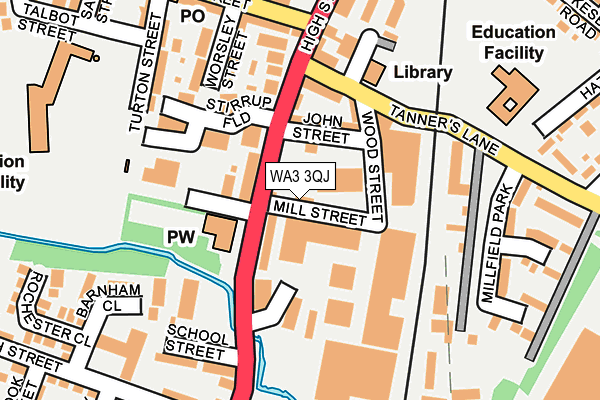 WA3 3QJ map - OS OpenMap – Local (Ordnance Survey) WA3 3QJ map - OS OpenMap – Local (Ordnance Survey)
