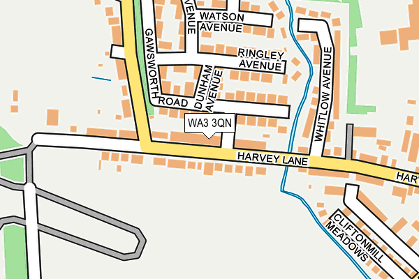 WA3 3QN map - OS OpenMap – Local (Ordnance Survey) WA3 3QN map - OS OpenMap – Local (Ordnance Survey)