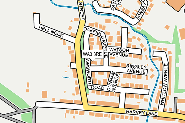 WA3 3RE map - OS OpenMap – Local (Ordnance Survey)