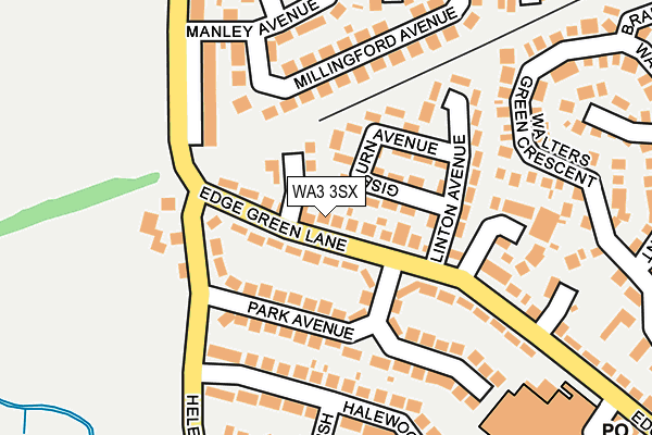 WA3 3SX map - OS OpenMap – Local (Ordnance Survey) WA3 3SX map - OS OpenMap – Local (Ordnance Survey)