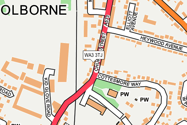 WA3 3TJ map - OS OpenMap – Local (Ordnance Survey) WA3 3TJ map - OS OpenMap – Local (Ordnance Survey)