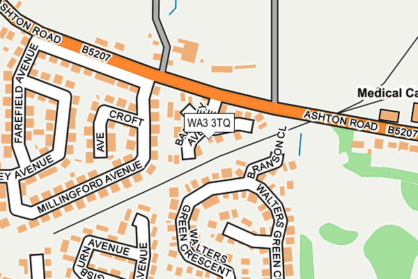 WA3 3TQ map - OS OpenMap – Local (Ordnance Survey) WA3 3TQ map - OS OpenMap – Local (Ordnance Survey)