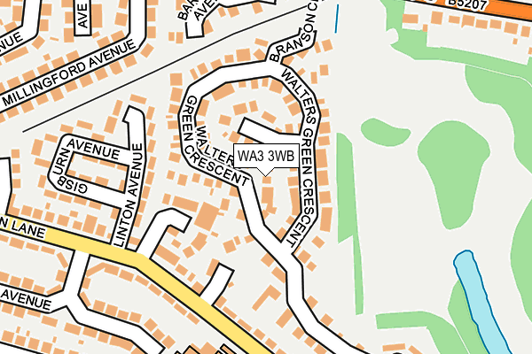 WA3 3WB map - OS OpenMap – Local (Ordnance Survey) WA3 3WB map - OS OpenMap – Local (Ordnance Survey)