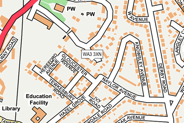 WA3 3XN map - OS OpenMap – Local (Ordnance Survey) WA3 3XN map - OS OpenMap – Local (Ordnance Survey)