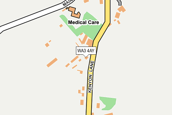 WA3 4AY map - OS OpenMap – Local (Ordnance Survey) WA3 4AY map - OS OpenMap – Local (Ordnance Survey)