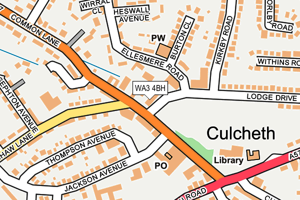 WA3 4BH map - OS OpenMap – Local (Ordnance Survey) WA3 4BH map - OS OpenMap – Local (Ordnance Survey)